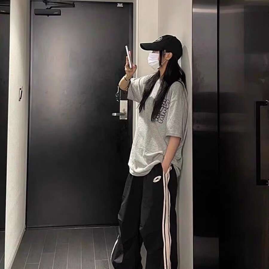 American High Street Striped Baggy Pants Women