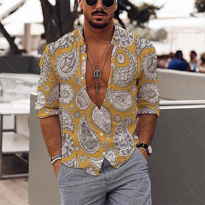 Printed Shirt Loose Fitting Large Size Men