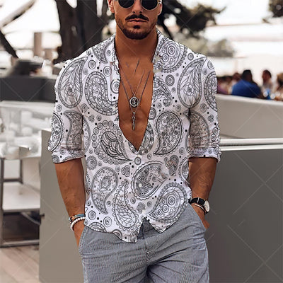 Printed Shirt Loose Fitting Large Size Men